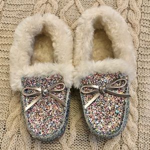 Glitter Sparkle Moccasin Slippers